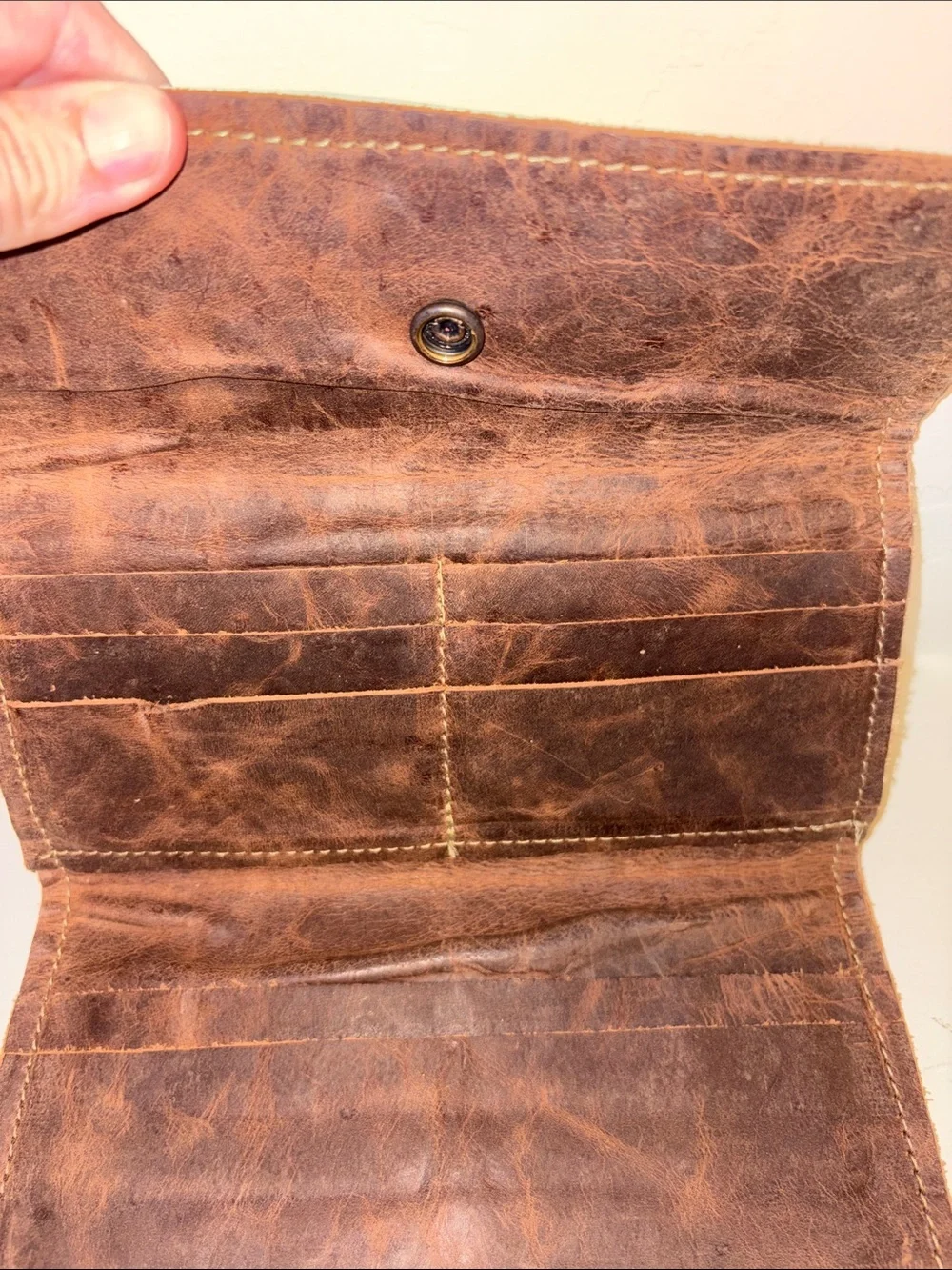 Cowhide Fold Wallet with Gold Foil Accent - Women's Wallet